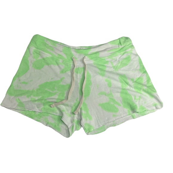 Sundry tie dye drawstring terry cut off sweat shorts green and white size 0 - Picture 3 of 7